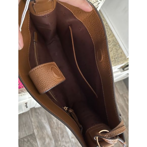 New Tory Burch Thea web large shoulder / crossbody bag moose - Picture 5 of 10